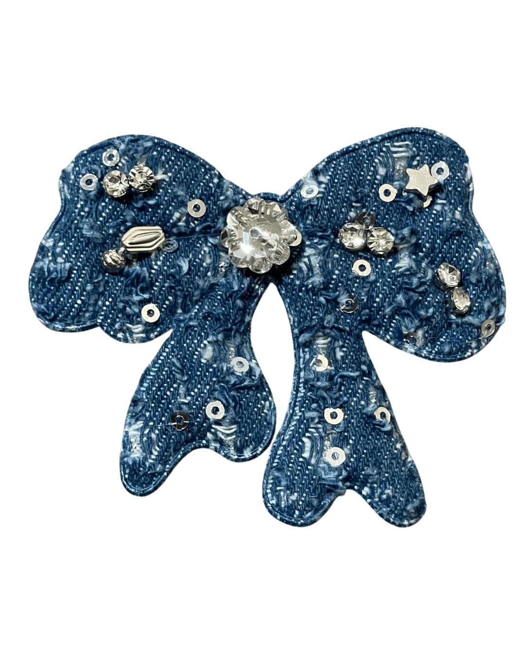 dark bow Denim sew on patches for t-shirt sweater jackets