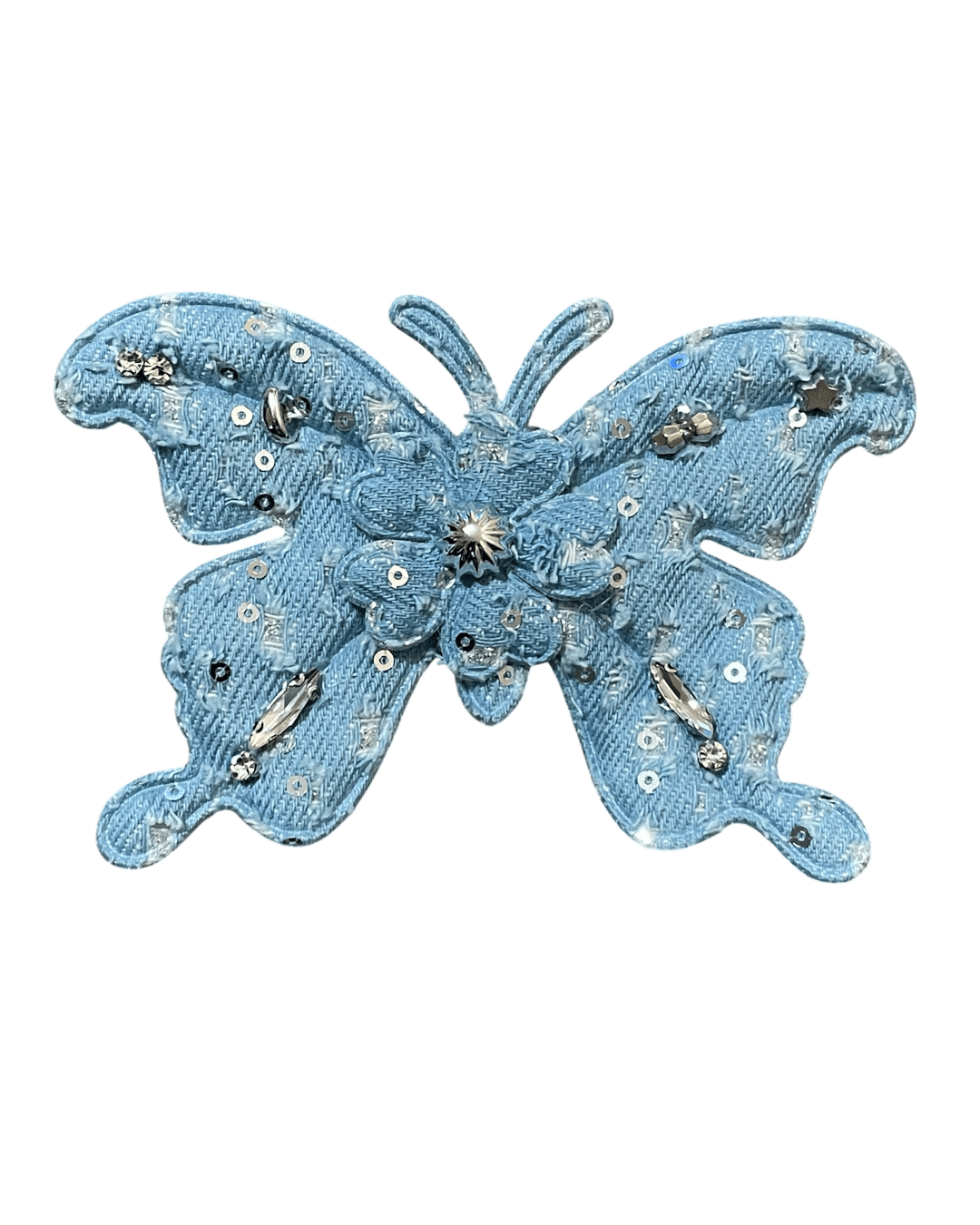 Butterfly Denim sew on patches for t-shirt sweater jackets