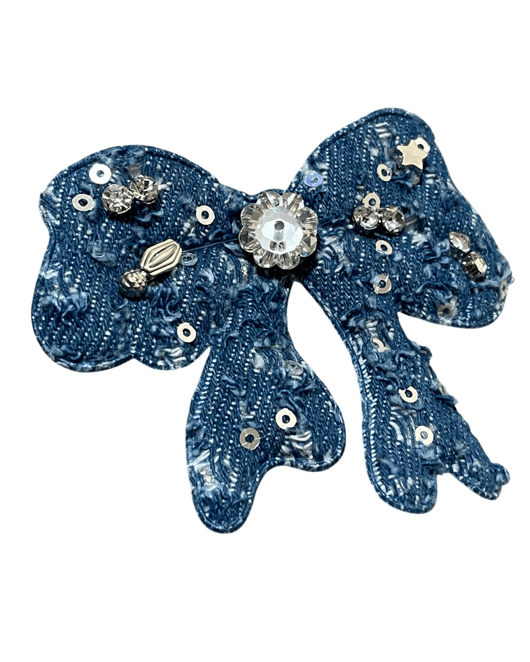 dark bow Denim sew on patches for t-shirt sweater jackets - Image 2