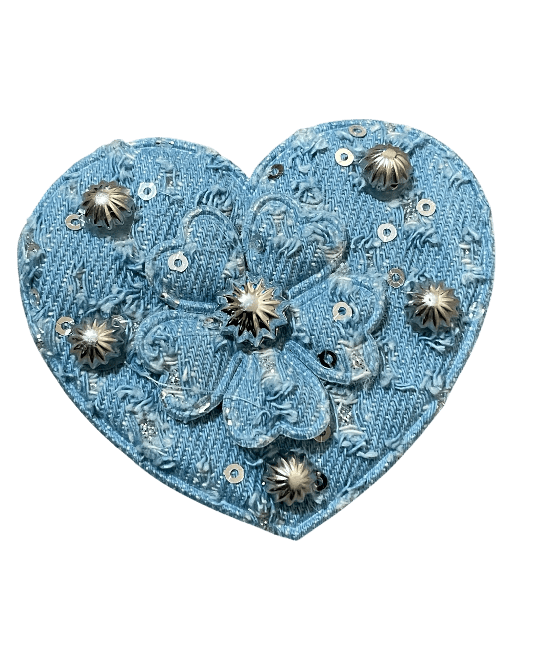 Light heart Denim sew on patches for t-shirt sweater jackets